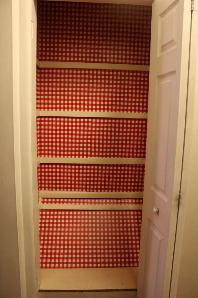 shelf liners project: pantry finished with contact paper only
