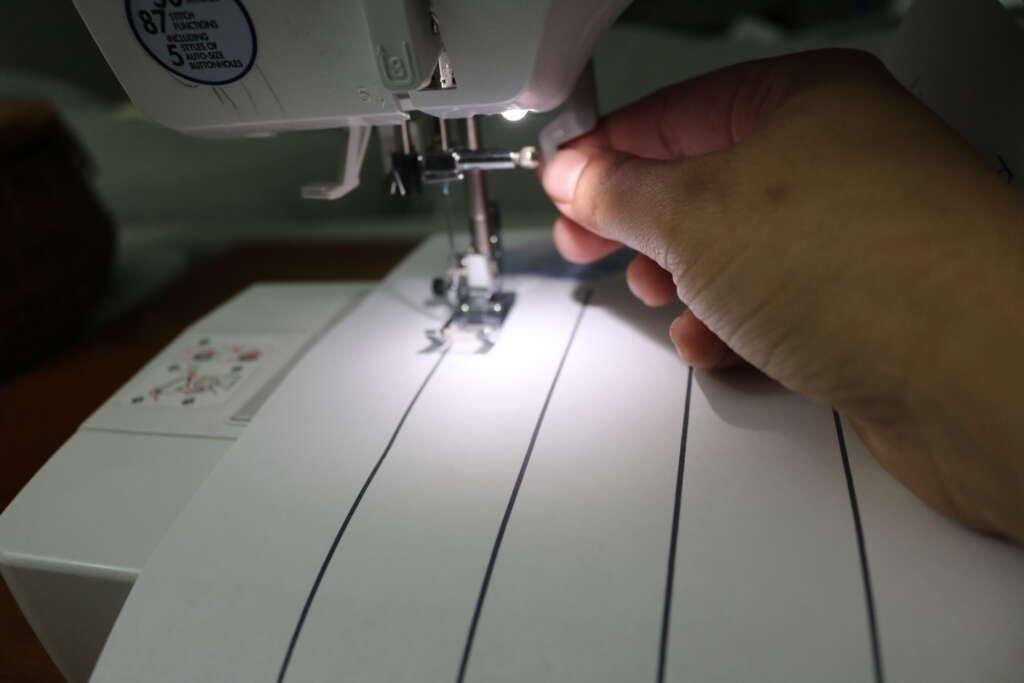 sewing practice sheets - straight path adjusting 