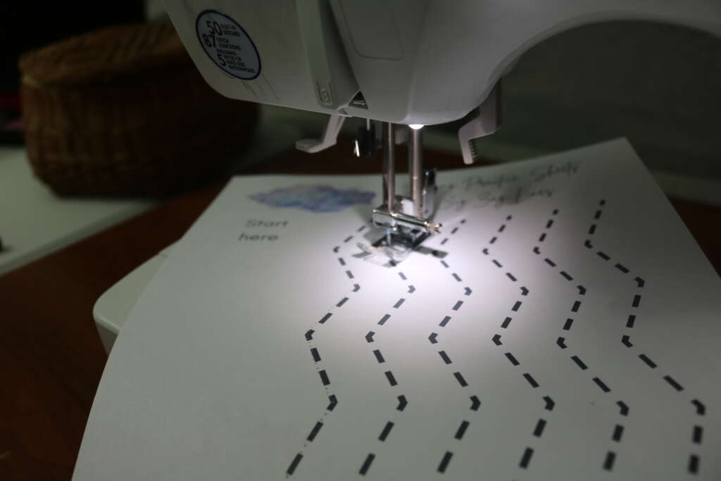 sewing practice sheets - zig zag sheets adjusting at corner