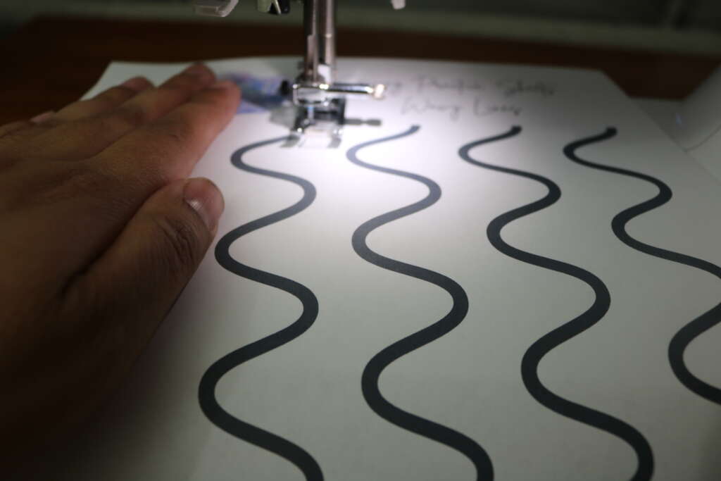 sewing practice sheets -wavy lines startingthe sew