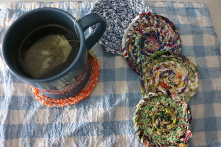 how to sew coasters out of fabric twine